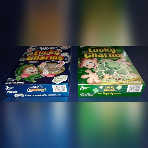 2 Vintage Unopened Boxes of Special Edition Luck Charms cereal from early 1990s - Picture 7 of 10